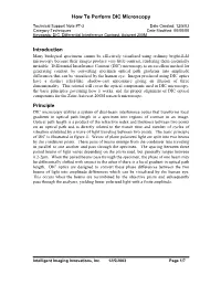 How to Perform DIC Microscopy Introduction Principle