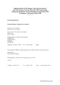 Implementation of the Ramsar Convention in General, and of The