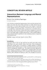 Interactions Between Language and Mental Representations