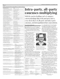 Intra-Party, All-Party Caucuses Multiplying