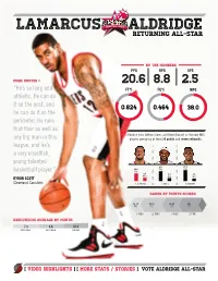 LAMARCUS ALDRIDGE Returning ALL-STAR