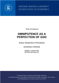 Omnipotence As a Perfection of God