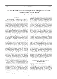 One-Way Ticket to Mars: Examining the Law and Options to Regulate Adventurism on Celestial Bodies