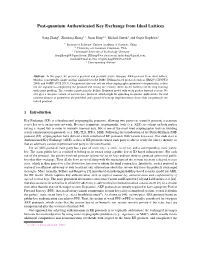 Post-Quantum Authenticated Key Exchange from Ideal Lattices