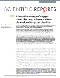 Adsorption Energy of Oxygen Molecules on Graphene and Two