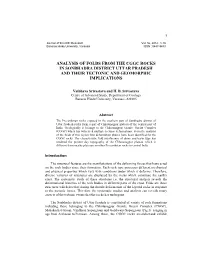 ANALYSIS of FOLDS from the CGGC ROCKS in SONBHADRA DISTRICT UTTAR PRADESH and THEIR TECTONIC and GEOMORPHIC IMPLICATIONS � � Vaibhava Srivastava and H