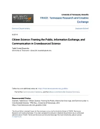 Citizen Science: Framing the Public, Information Exchange, and Communication in Crowdsourced Science