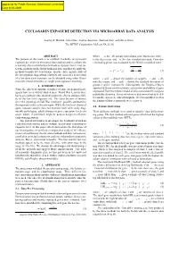 Cyclosarin Exposure Detection Via Microarray Data Analysis
