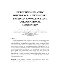 Detecting Semantic Difference: a New Model Based on Knowledge and Collocational Association