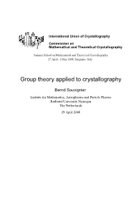 Group Theory Applied to Crystallography