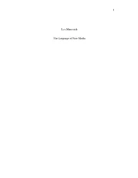 I Lev Manovich the Language of New Media
