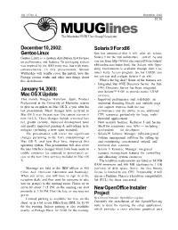 Muuglines the Manitoba UNIX User Group Newsletter