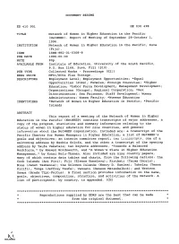 Network of Women in Higher Education in the Pacific (Netwhep). Report of Meeting of September 28-October 1, 1996
