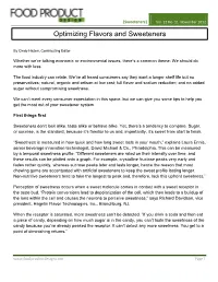 Optimizing Flavors and Sweeteners