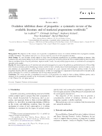 Ovulation Inhibition Doses of Progestins