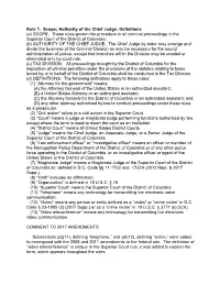 Rule 1. Scope; Authority of the Chief Judge; Definitions (A) SCOPE