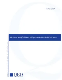 Solutions for QED Financial Systems Online Help Software