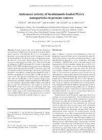 Anticancer Activity of Bicalutamide-Loaded PLGA Nanoparticles in Prostate Cancers