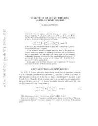Arxiv:1301.0252V1 [Math.NT]