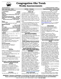 Congregation Ohr Torah