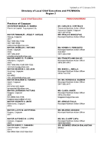 Directory of Local Chief Executives and P/C/Mnaos Region 2