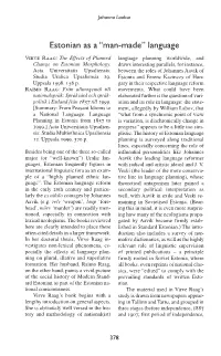 Estonian As a “Man-Made” Language