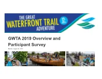 GWTA 2019 Overview and Participant Survey Monday, August 26, 2019