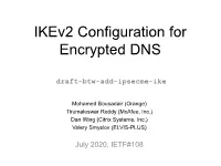 Ikev2 Configuration for Encrypted DNS