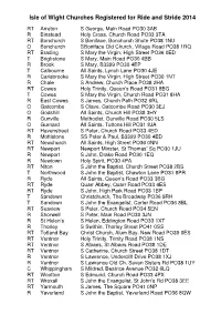 Isle of Wight Churches Registered for Ride and Stride 2014