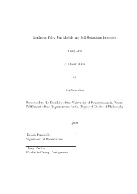 Nonlinear Pólya Urn Models and Self-Organizing Processes Tong