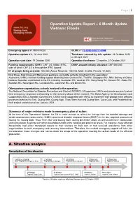 Operation Update Report – 6 Month Update Vietnam: Floods
