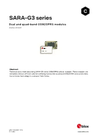 SARA-G3 Series Dual and Quad-Band GSM/GPRS Modules Data Sheet