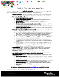 Cardiac Checklist Connecticare