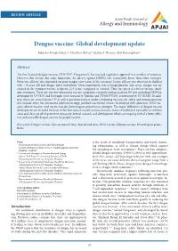 Dengue Vaccine: Global Development Update
