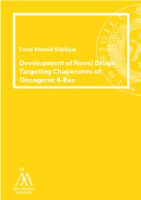 Development of Novel Drugs Targeting Chaperones of Oncogenic K-Ras