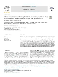 Efficacy and Safety Results from a Phase 1B/2, Multicenter, Open-Label