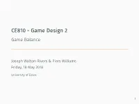 Game Design 2 Game Balance