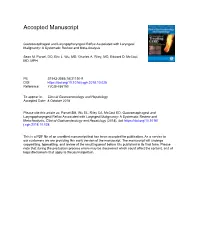 Gastroesophageal and Laryngopharyngeal Reflux Associated with Laryngeal Malignancy: a Systematic Review and Meta-Analysis