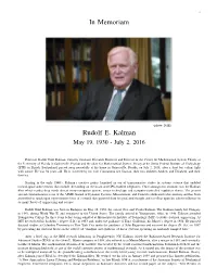 In Memoriam Rudolf E. Kalman
