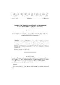 RAZOWSKI J. Tortricidae from Vietnam in the Collection of The