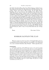 Warrior Vaunts in the Iliad