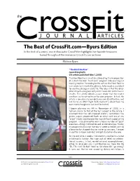 J O U R N a L the Best of Crossfit.Com—Byers Edition