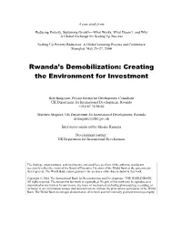 Rwanda's Demobilization