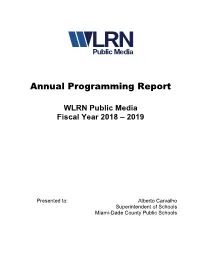 Annual Programming Report