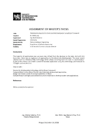 Assignment of Master's Thesis
