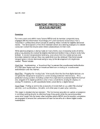 Content Protection Status Report