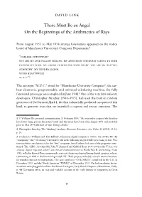 David Link There Must Be an Angel on the Beginnings of the Arithmetics Of