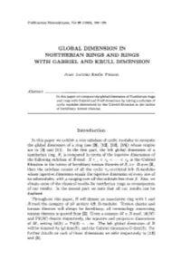 Global Dimension in Noetherian Rings and Rings with Gabriel and Krull Dimension