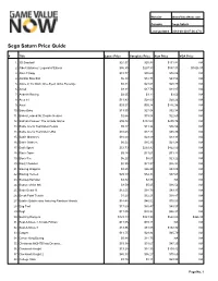 Sega Saturn Price Guide