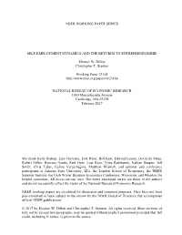Self-Employment Dynamics and the Returns to Entrepreneurship